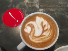 Swam Latte art photo by NYC Undergrounds Gimme Coffee